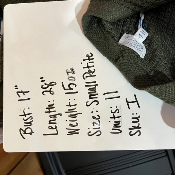 Market & Spruce Olive Green Open Front Cardigan Size Small Petite NWT - Picture 10 of 10